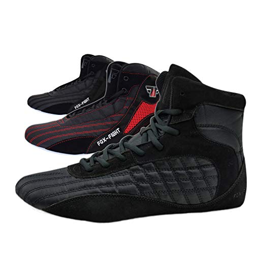 Zapatills de FOX-FIGHT para deportes de lucha, rings, fitness, color Negro, talla 42 EU