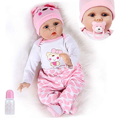 ZIYIUI Realista 55cm Muñeca Reborn bebé Niña Vinilo Silicona Niñita Muñecos Bebe Reborn Babys Dolls 22 Pulgadas Hecha a Mano Niños Juguete