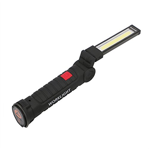 ZONJIE Luz de trabajo LED, lámpara de inspección portátil LED recargable Antorcha Luz de camping con clip magnético, Taller doméstico Automóvil Camping Uso de emergencia