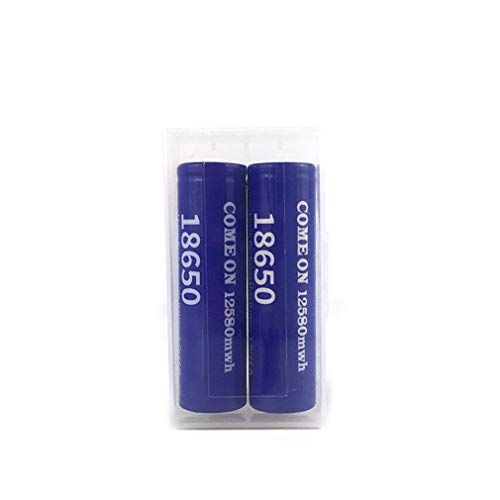 18650 baterías Recargables Li-Ion batería de Gran Capacidad 12580 mAh 3.7v, baterías Recargables baterías para Linterna LED, electrónica, batería de Cabeza Plana, Azul Oscuro (2 Piezas)