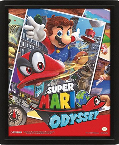 1art1 Super Mario - Odyssey Snapshots Póster 3D (Enmarcado) (25 x 20cm)