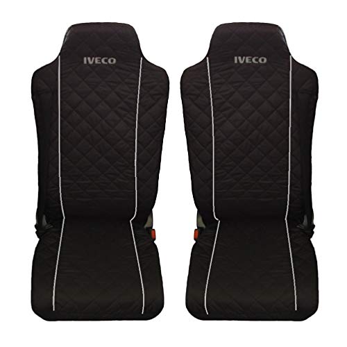 2 fundas de asiento para camiones Stralis, color negro y gris