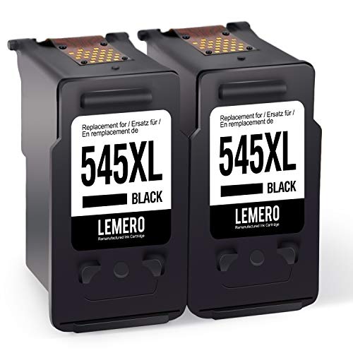 2 LEMERO Remanufacturado Cartuchos de Tinta para Canon PG-545XL para Canon PIXMA MG2450 MG2550 MG2950 MGIP2850 Impresora,2Negro