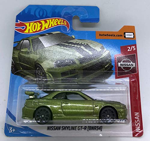 2019 Hot Wheels Nissan Skyline GT-R (BNR34) Dark Green 2/5 Nissan 45/250 (Short Card)