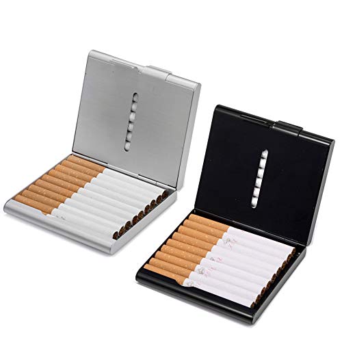 2pcs Pitilleras Caja Soporte Cigarrillos Tabaco Almacenamiento Tabaco Regalo Caja de Tabaco Funda de Cigarrillo para 20 Cigarrillos Regalo, diseño Minimalista y clásico