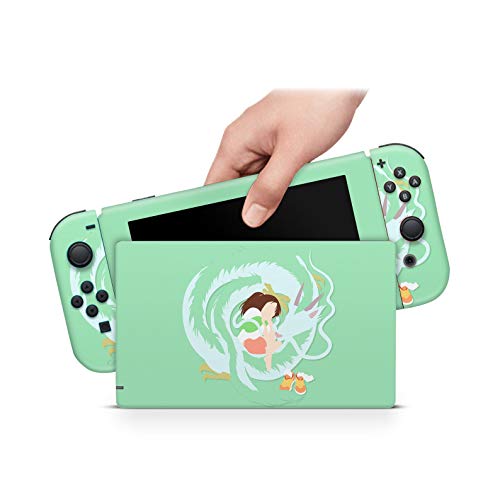 46 North Design Switch Skin, Misma Calidad Que La Calcomanía Para Automóvil, Studio Ghibli Anime Japan Spirited Away Sen To Chihiro Green, Duradero, Sin Burbujas, Fabricado En Canadá