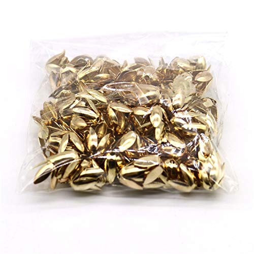 盛世汇众 8mm 300pcs / Lot pétalo de Flor Granos del Espaciador Caps encantos de Cuatro Hojas Casquillos del Grano for la joyería (Color : Oro)