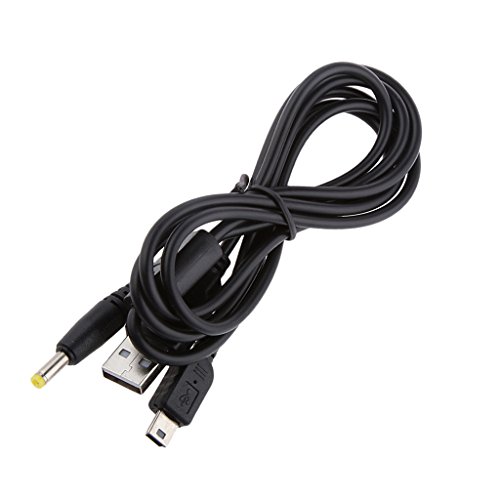 Accesorios para Sony PSP 1000 2000 3000 Negro 2 en 1 USB Cable de Carga de Datos Cargador,