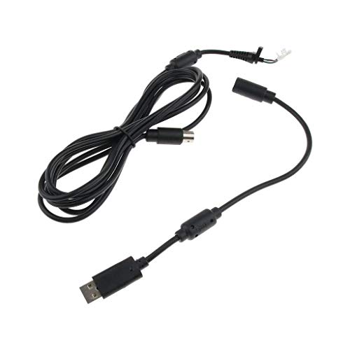 Adaptador de Cable de Cable Separador de extensión for Controlador con Cable Microsoft Xbox 360 1.8 Metros Gris (Color : Negro)