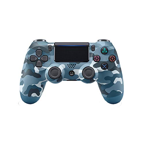 AEKE Mando inalámbrico para PS4 - Mando de juego para Playstation 4/Pro/Slim, mando a distancia con vibración dual/sensor giroscopio de 6 ejes/conector de audio azul camuflaje