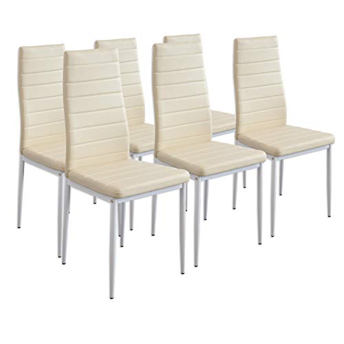 Albatros 2707 Milano Set de 6 sillas de Comedor, Beige