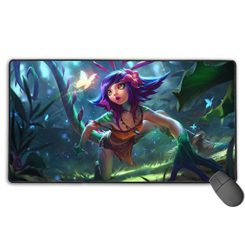 Alfombrilla de ratón extragrande extra extendida para League Legends Neeko, alfombrilla de ratón profesional para videojuegos, impermeable, antideslizante, diseño personalizado, 40 cm x 75 cm