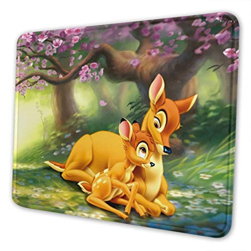 Alfombrilla de ratón personalizada Bambi con base de goma antideslizante para oficina y juegos (disponible en cuatro tamaños) 21 x 26 cm