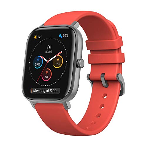 Amazfit GTS Smartwatch Fitness tracker con multitud de perfiles de actividad físcia y con GPS embebido, resistencia al agua 5 ATM (Rojo)