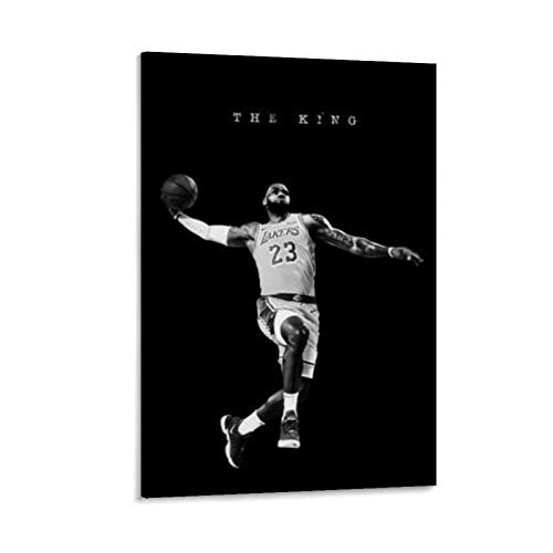 ANZZZ Póster de jugador de baloncesto de la NBA Lebron James Lakers en lienzo y arte de pared, impresión moderna para decoración de dormitorio familiar, 50 x 75 cm