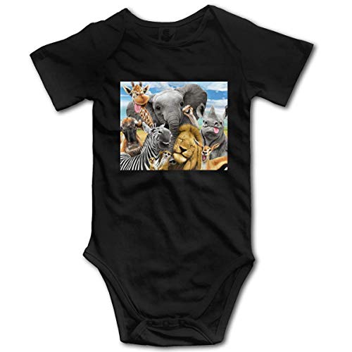 AOOEDM African Safari Romper - Body Unisex para bebé, cómodo Mono para bebé, Negro