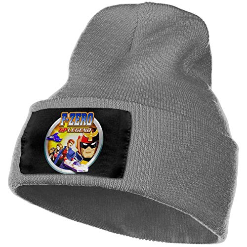 AOOEDM Hombres y mujeres F-Zero Gp Legend Skull Beanie Sombreros Gorros de punto de invierno Sombrero de esquí suave y cálido Negro