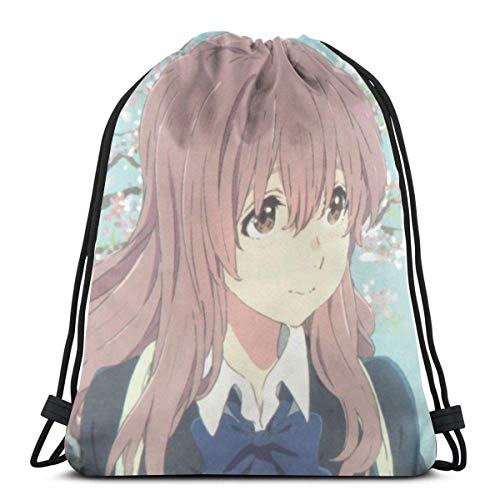 AOOEDM Shouko Nishimiya Silen-t Voice 15 Bolso con cordón Sport Gym Bolsa de regalo Mochila Almacenamiento Goodie Cinch Bags