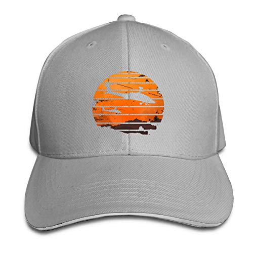 AOOEDM Sunrise Retro Vintage Helicóptero Ajustable Gorras de béisbol Sandwich Peak Hats Casquette