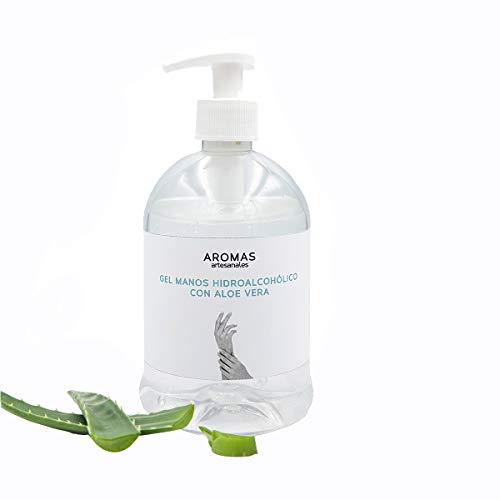 Aromas Artesanales - Gel de Manos Hidroalcoholico | Con Aloe Vera | Sin Aclarado 500 ml | Desinfectante de manos con Alcohol | Fabricado en España