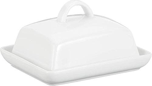 axentia 811175 Recipiente para conservar Mantequilla, Porcelana, Blanco, 16x13x6 cm