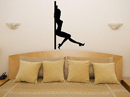 Bailarina Sexy Bailando Woman Mujer Niña Sexy Pared Pegatina Arte Foto - Negro, 56 cms wide x 86 cms high