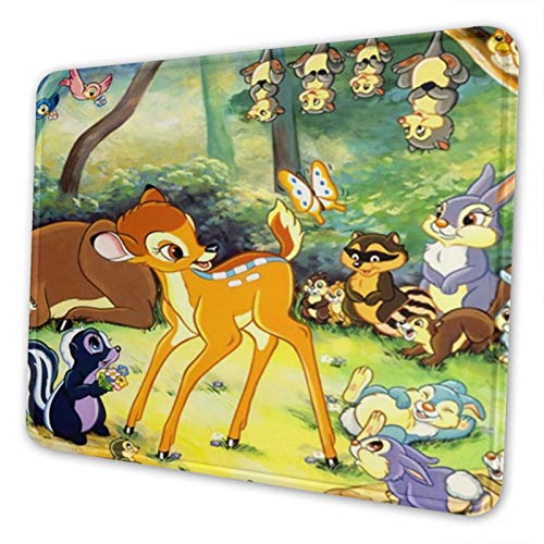 Bambi Alfombrilla de ratón personalizada con base de goma antideslizante para oficina y juegos (disponible en cuatro tamaños) 17,78 x 21,8 cm