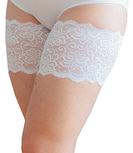 Bandelettes - Original Ligas Elásticas Patentadas Antirrozaduras Para Muslos – Blanco DOLCE Talla M (B-58-62 cm)