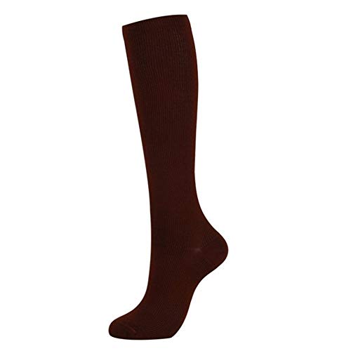 BGDRR 1 par de Calcetines Unisex Medias de compresión Medias hasta la Rodilla Soporte Alto Estiramiento for Mujeres Hombres Calcetines (Color : Coffee, Size : XL 22cm 38cm)