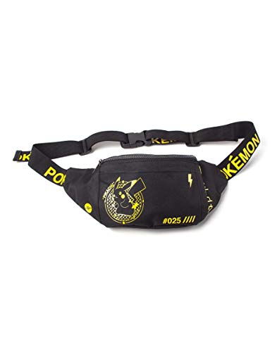 Bioworld Pikachu Street Signs Bum Bag Sport Waist Pack, 16 cm, Color Negro