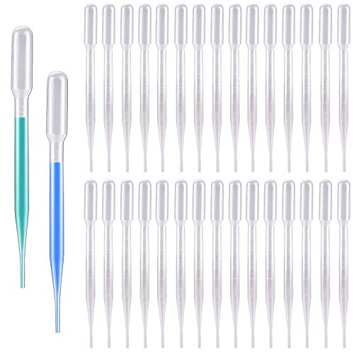 BUZIFU Pipetas Laboratorio, 100 unidades Pipetas de Plástico de 3 ml, Suave y Transparente, Pipetas Desechables con Escala, Pipetas Cuentagotas, Pipetas de Transferencia, para Fluidos y Líquidos