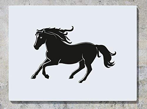 Caballo Animal Mascota Pared Pegatina Arte Cuadro - Negro, 84 cms x 86 cms high