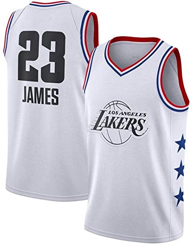 Camiseta de baloncesto para hombre – Camiseta de baloncesto de verano NBA Lakers James #23 edición de fans Jersey clásico bordado sin mangas (color: A, tamaño: L)