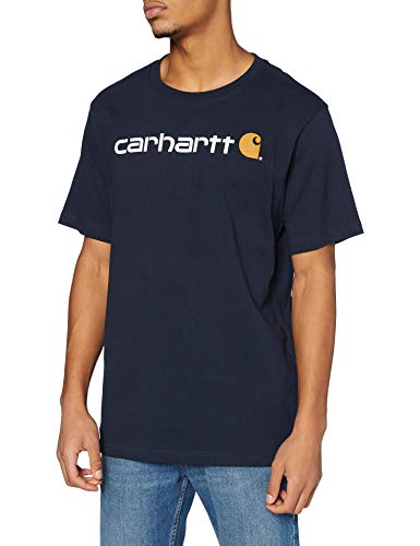 Carhartt Core Logo Workwear Short-Sleeve T-Shirt Camiseta, Navy, XL para Hombre