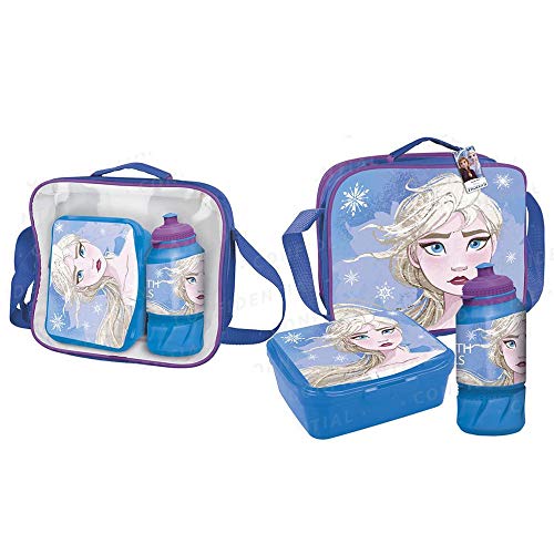 Cerdá, Portameriendas Termico con Botella Infantil y Tupper Frozen 2-Licencia Oficial Disney Studios Unisex niños, Multicolor, 23.0 X 15.5 X 8.0 CM