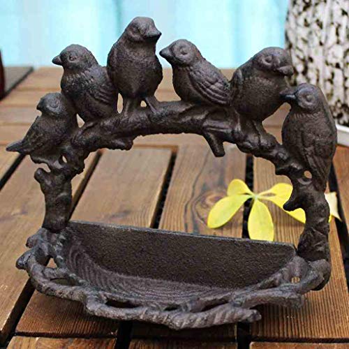 CKH Europeo Retro Seis Forma de Pájaro Decoración Bird Bird Bowl Key Box Hogar Jardín Colgante de Pared Caja de Almacenamiento