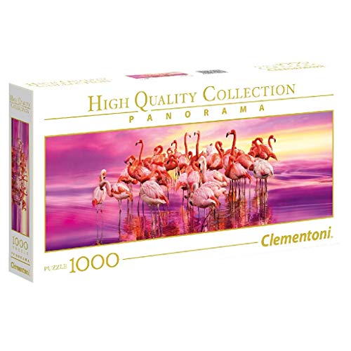 Clementoni- Puzzle 1000 Piezas Panorama Flamingo Dance (39427.2)