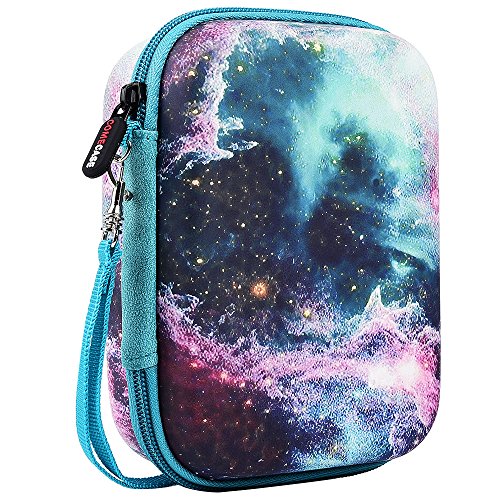 COMECASE Galaxy - Funda rígida compatible con tarjetas de intercambio de Pokémon, soporte para tarjetas de hasta 400 tarjetas, divisor extraíble y correa de mano