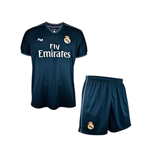 Conjunto Camiseta y Pantalon 2ª Equipación 2018-2019 Real Madrid - Réplica Oficial Licenciado - Dorsal 7 Ronaldo - Talla 2 - Medidas Pecho 29 - Largo Total 40 - Largo Manga 12 cm.