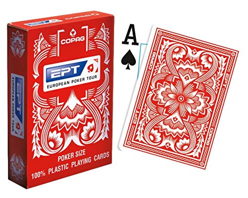 Copag European Poker Tour (EPT) 100% Plastic Playing Cards Poker Size Jumbo Index (Red Back)