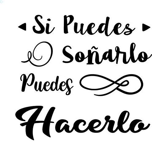 CrisPhy® Frase Vinilo"Si puedes soñarlo puedes hacerlo" Vinilos decorativos, Pegatina frases motivadoras para pared. Pegatinas para decorar habitaciones.Vinilos frases (Alto 55cm por 60cm)