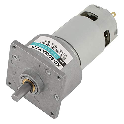 DC 12/24V 35W Motor de Engranaje Reductor de Velocidad Micro Ajustable CW/CCW Mini Caja de Engranajes de Reducción de Velocidad de Alto Torque(12V 600RPM)