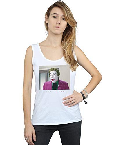 DC Comics Mujer Batman TV Series 1966 Joker Photograph Camiseta Sin Mangas Blanco Small