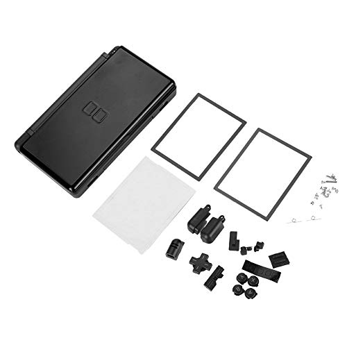 Delaman Game Machine Shell, Piezas de reparación Completas para N-intendo DS Lite Kit de reemplazo Game Machine Shell Housing Shell Case(Negro)