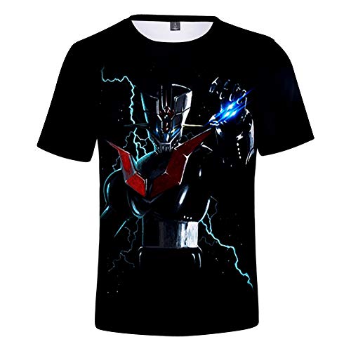 De.Pommeyeux Mazinger Z Camiseta Anime Japonés Cosplay Verano 3D Hombres Casual Manga Corta Top