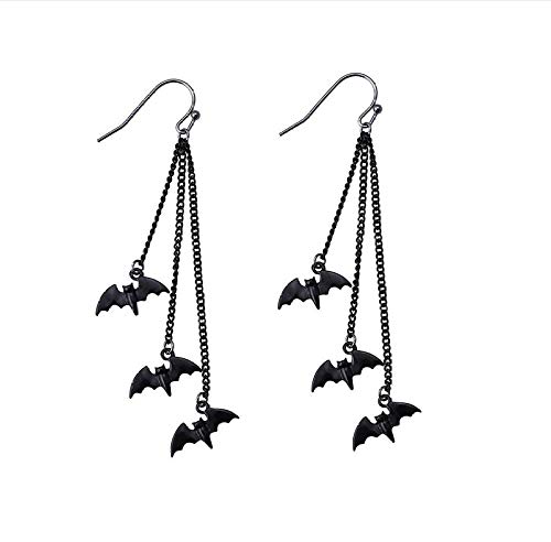 Divertidos pendientes de murciélago de Halloween, joyería de personalidad punk europea y americana, pendientes de gota de moda para mujer, pendiente de Metal