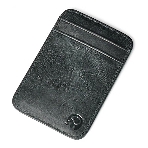 DOEUS Cartera de Cuero para Hombre, Porta Tarjetas, Mini Cartera