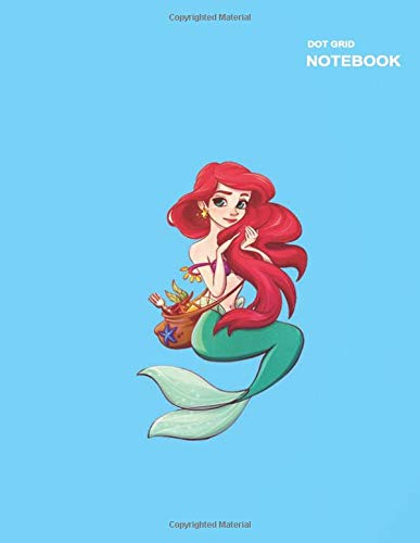 Dotted Bullet Grid Notebook: Dot Grid, 8.5" x 11" ( American Standard paper letter sizes ), 110 pages [55 sheets], Pretty Art Cute Ariel Mermaid Notebook Cover.