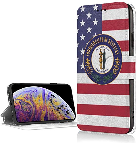 DUTRIX Estuche Seal of West Virginia para iPhone XR Estuche con Billetera de Cuero PU de Lujo Funda con Tapa Tipo Folio con Ranuras para Tarjetas Correa de muñeca-Negro 30-Talla única