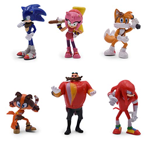 EASTVAPS 6PCS Anime Sonic The Hedgedog Figure Doll PVC Decoration